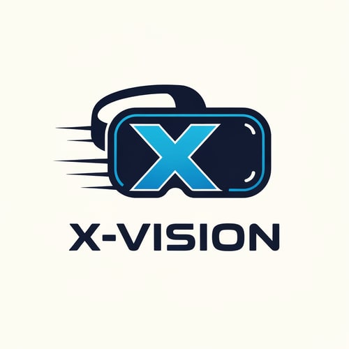AI Design for i want to create a logo for X-vision. Its a company which offer a safe oppurtinity to try extreme sport via VR