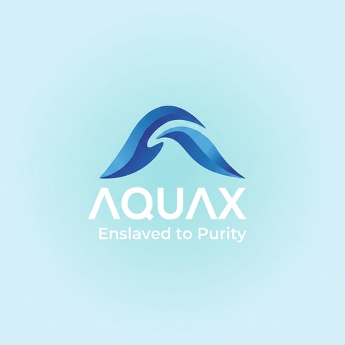 AI Design for can u write "AQUAX" in plsce of "AQUA" and in white colorAND "Enslaved to Purity" in place of "Slogan here" and 2nd picture shoulb be usde as a background color