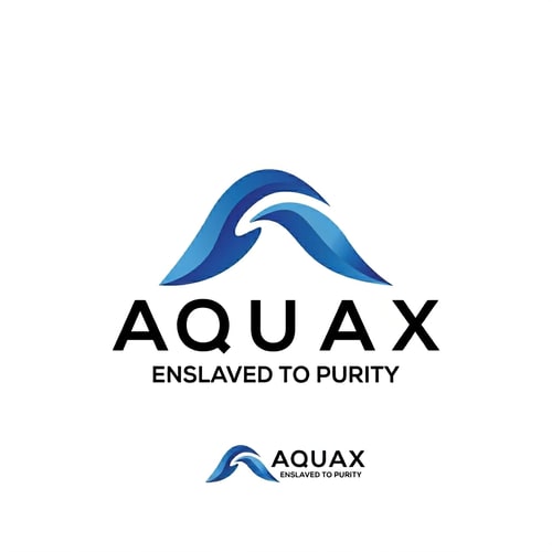 AI Design for can u write "AQUAX" in plsce of "AQUA" AND "Enslaved to Purity" in place of Slogan here