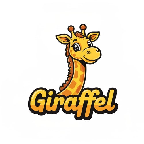AI Design for A crafty fun logo for a live raffle app called Giraffel