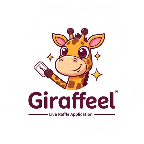 AI Design for A crafty fun logo for a live raffle app called Giraffel