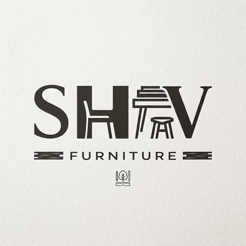 AI Design for make this logo more creative like somewhere it should look minimalist yet a furntiture shop logo who manufactures furniture, Customise furniture and sells furniture