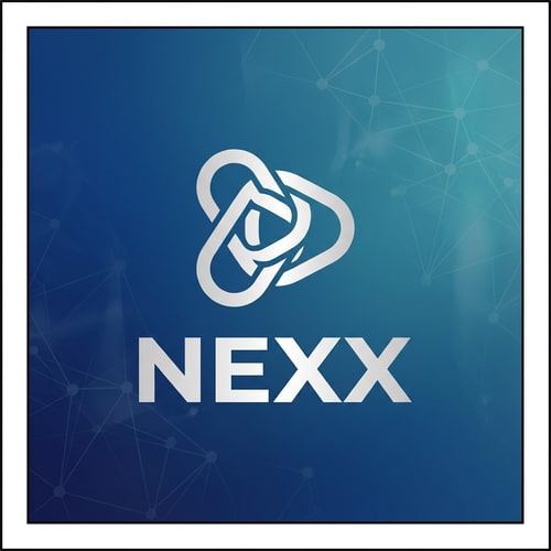 AI Design for make a professional logo of NEXX and add colours also in backgroung