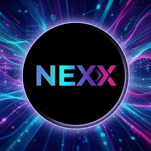 AI Design for make a logo of NEXX and add colours also in background