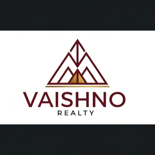 AI Design for Design a premium, minimal logo for a real estate company named "Vaishno Realty".
The logo should feature a strong, geometric symbol inspired by mountain peaks or an abstract upward triangle, subtly referencing the Vaishno Devi hills without using any religious icons or literal temple imagery.
Style should be modern, clean, and corporate, suitable for a high-end real estate brand handling luxury and commercial properties. The symbol must convey stability, growth, trust, and long-term investment value.
Use a deep maroon or rich red as the primary color with elegant gold accents. The typography should be bold, uppercase, sans-serif, with "VAISHNO" more prominent and "REALTY" smaller and spaced out.
Ensure the logo works in horizontal layout (symbol + text) and the symbol can stand alone for signage and branding. Avoid overly decorative elements, thin lines, or gradients. Focus on sharp edges, symmetry, and strong visual balance.
Background should be white or dark for contrast. Make it look like a professional real estate brand, not a religious or traditional organization.