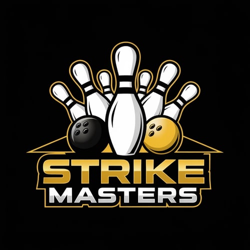 AI Design for Generate a logo for brand named "Strike masters" it is related to bowling