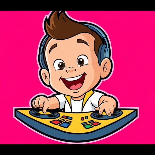 AI Design for https://www.facebook.com/photo/?fbid=1550183643198941&set=d41d8cd9 the image of that kid wich is me can you make an animated dj logo no of the link i gave you