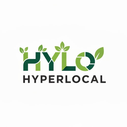 AI Design for HYPERLOCAL logo a grocery item store small logo,do not keep it whole name only letters