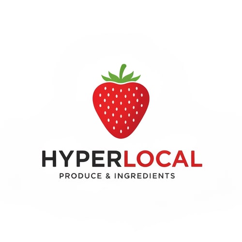 AI Design for HYPERLOCAL logo a grocery item store small logo