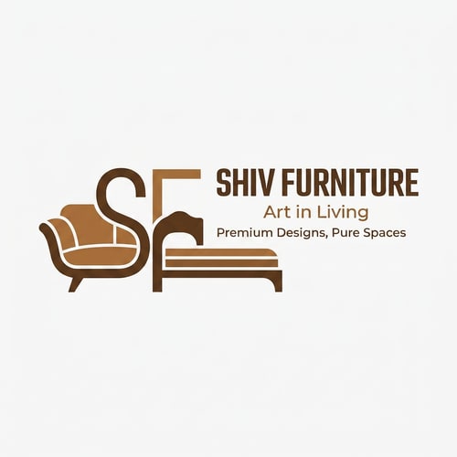 AI Design for just make that abstract logo in brown and should look like furniture logo as there is the already some sofa and bed in that but it should visually look lika that too and keep whole logo same like design
