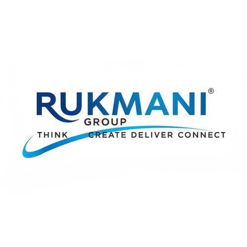 AI Design for Make a logo for name RUKMANI GROUP and it's tagline is THINK CREATE DELIVER CONNECT