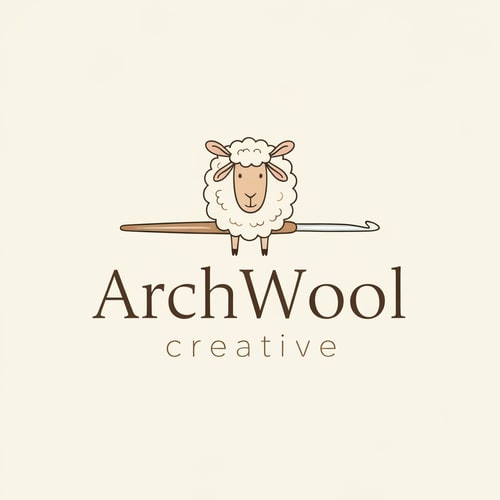 AI Design for Logo for ArchWool creative - Handmade with Love (it's a handmade crochet company)