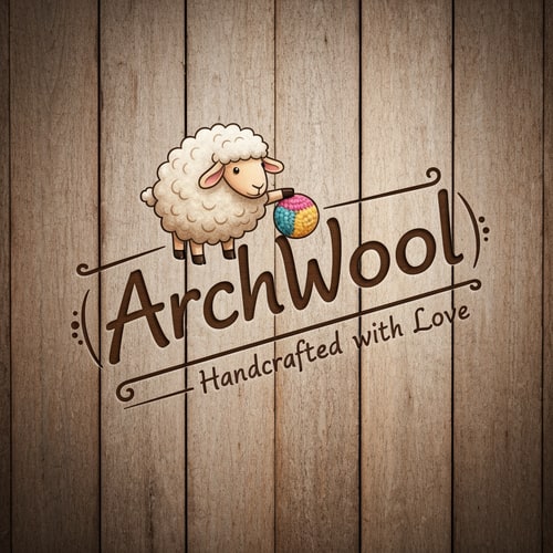 AI Design for Logo for ArchWool - Handmade with Love (it's a handmade crochet company)
