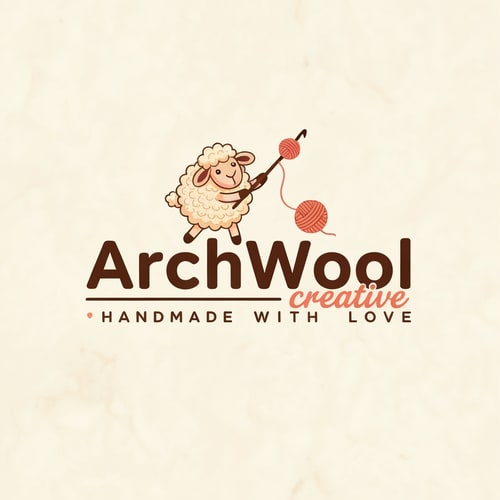 AI Design for Logo for ArchWool creative - Handmade with Love (it's a handmade crochet company)
