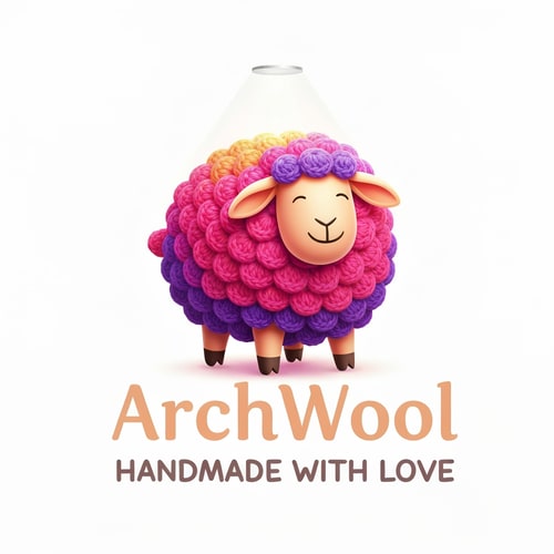 AI Design for Logo for ArchWool  - Handmade with Love (it's a handmade crochet company, make it in bright shade)
