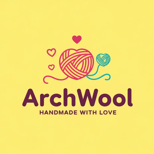 AI Design for Logo for ArchWool  - Handmade with Love (it's a handmade crochet company, make it in bright shade)