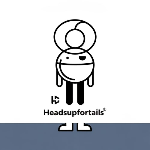 AI Design for This is very complicated i want to make it in one figure only taken reference of headsupfortails loog i want to make it look sleek and minimal