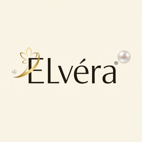 AI Design for Create a premium logo for a beauty brand called "Elvéra". 
Include a minimal icon such as an abstract letter "E" shaped like a brush stroke or a subtle lip curve. 
Use gold and soft nude tones. 
Font should be elegant and feminine serif. 
Style: luxury, clean, modern, Instagram-ready branding.