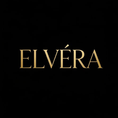AI Design for Create a high-end luxury logo for "Elvéra". 
Use gold typography on a matte black background. 
Elegant serif font, slightly spaced letters. 
Style inspired by premium cosmetic brands, minimal, bold, and sophisticated. 
No extra elements, focus on typography.