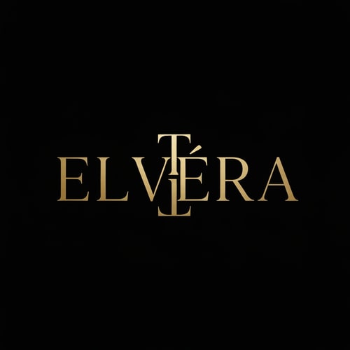 AI Design for Create a high-end luxury logo for "Elvéra". 
Use gold typography on a matte black background. 
Elegant serif font, slightly spaced letters. 
Style inspired by premium cosmetic brands, minimal, bold, and sophisticated. 
No extra elements, focus on typography.