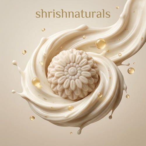 AI Design for Floating Cream Texture Concept

Shea butter soap floating in mid-air inside a swirling creamy butter splash, soft golden droplets frozen in motion, smooth flowing texture around the soap, warm neutral background, "shrishnaturals" written in clean elegant font at the top center, luxury skincare visual style, hyper-realistic creamy textures, soft diffused lighting