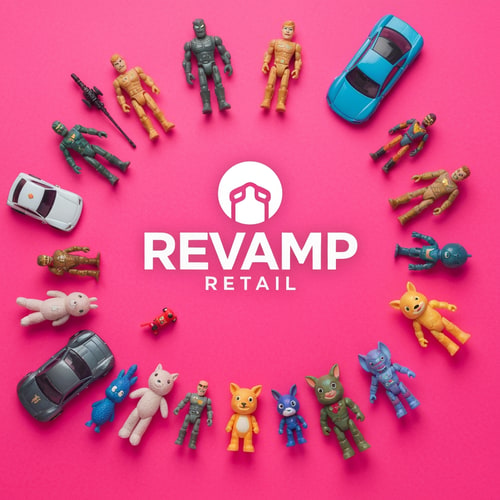 AI Design for Design a profile picture for my company that resells toys called Revamp Retail