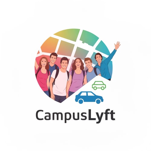 AI Design for Deaign a wonderful logo for the app 'CampusLyft' it is a camus ride sharing app. The logo should be very impressive. The students are the highlight