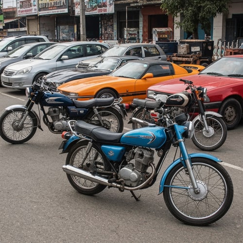 AI Design for All the vehicles are there, bikes and cars