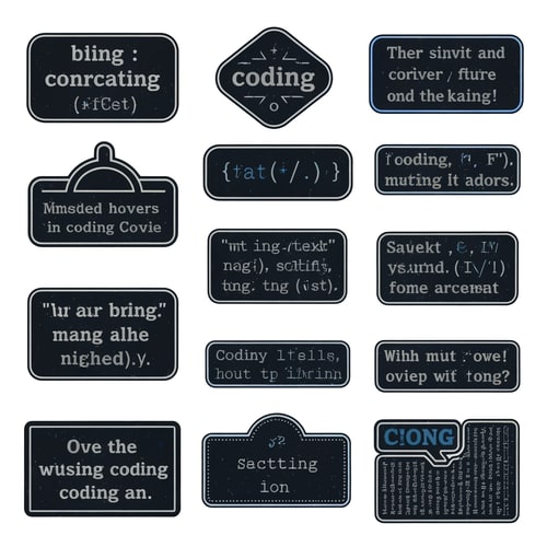 AI Design for i need coding stickers for hackathon
english only
it shld hve like the sticker's outline 
it shld be hackerish-coderish vibe dark