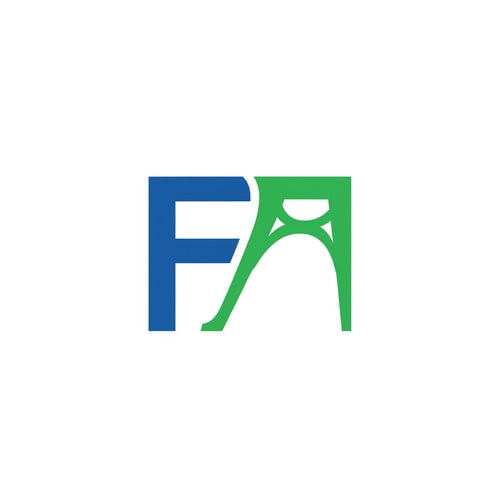 AI Design for A minimalist logo concept that integrates a stylized, abstract furniture leg or support structure into a bold, sans-serif letterform. Vibrant blue and green color palette, modern and sleek. The icon should stand out as a memorable symbol. Clean, professional, vector art style, white background, leave room for copy.