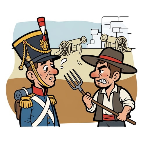 AI Design for Generame una foto de un dibujo de la spanish war of independeceue sea facil de dibujar