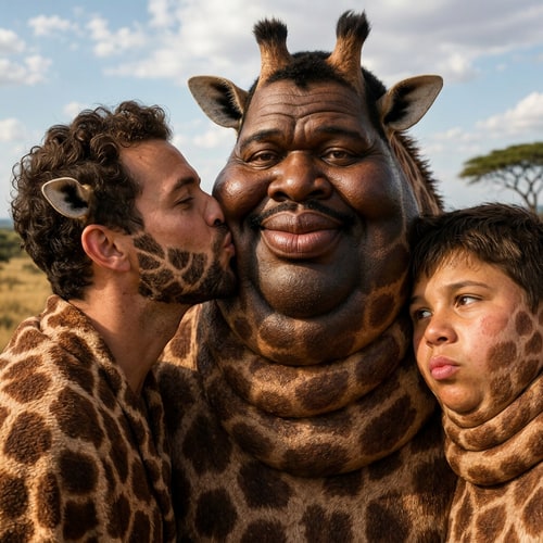 AI Design for make a third guy that is kissing one of them