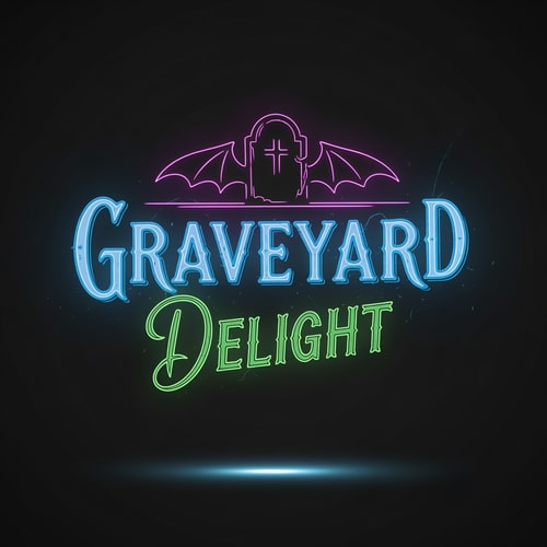 AI Design for Vintage logo of strip club, the name is graveyard delight