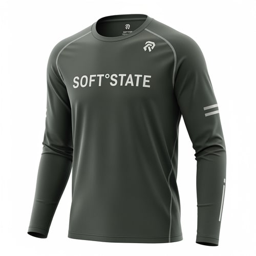 AI Design for Créame un diseño de ropa de adolescente chico q ponga Soft°State y que sea un para hacer deporte