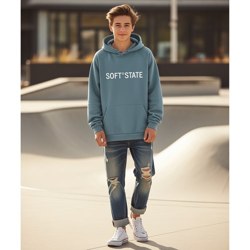 AI Design for Créame un diseño de ropa de adolescente chico q ponga Soft°State