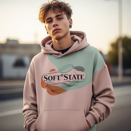 AI Design for Créame un diseño de ropa de adolescente chico q ponga Soft°State y q no sea basica