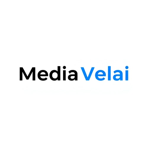 AI Design for Minimal modern typography logo for the brand name “Media Velai”.
Concept: clean and professional, representing all media works, video editing, and production services.
Style: geometric, sans-serif, bold but aesthetic typography with smooth letter spacing.
Colors: Black & White base, with optional highlight in royal blue or gradient neon for a modern touch.
Layout: Horizontal wordmark (easy to use on digital + print).
Mood: sleek, futuristic, creative, easy to read, similar to top creative media agencies like Pixel Studios, Eagle Media, and Social Beat.
Output: flat vector logo, minimal design, high contrast, scalable.