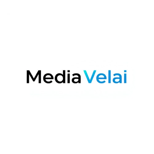 AI Design for Minimal modern typography logo for the brand name “Media Velai”.
Concept: clean and professional, representing all media works, video editing, and production services.
Style: geometric, sans-serif, bold but aesthetic typography with smooth letter spacing.
Colors: Black & White base, with optional highlight in royal blue or gradient neon for a modern touch.
Layout: Horizontal wordmark (easy to use on digital + print).
Mood: sleek, futuristic, creative, easy to read, similar to top creative media agencies like Pixel Studios, Eagle Media, and Social Beat.
Output: flat vector logo, minimal design, high contrast, scalable.