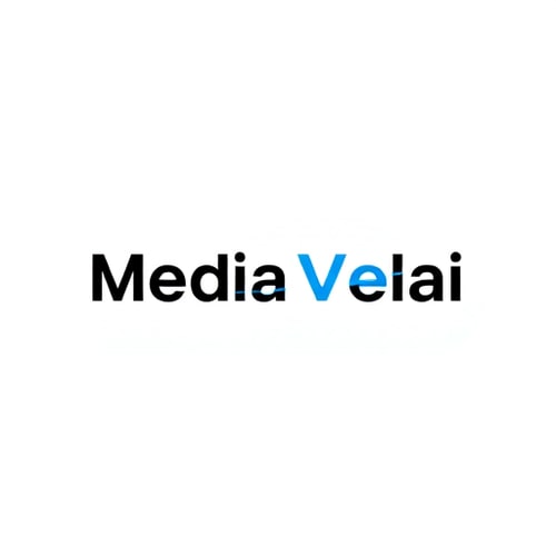 AI Design for Minimal modern typography logo for the brand name “Media Velai”.
Concept: clean and professional, representing all media works, video editing, and production services.
Style: geometric, sans-serif, bold but aesthetic typography with smooth letter spacing.
Colors: Black & White base, with optional highlight in royal blue or gradient neon for a modern touch.
Layout: Horizontal wordmark (easy to use on digital + print).
Mood: sleek, futuristic, creative, easy to read, similar to top creative media agencies like Pixel Studios, Eagle Media, and Social Beat.
Output: flat vector logo, minimal design, high contrast, scalable.