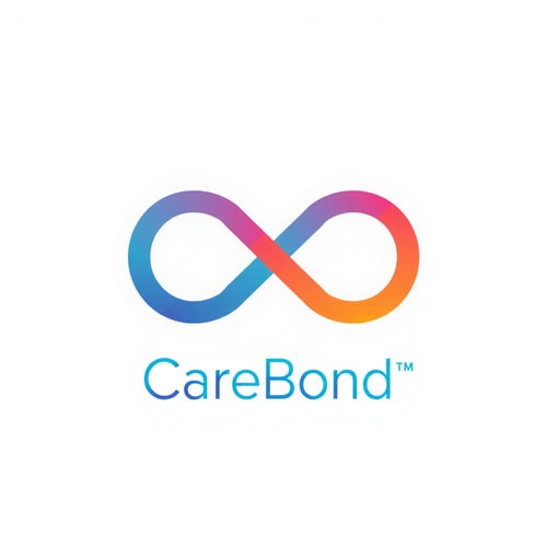 AI Design for A Linked Infinity SymbolSuggests unbreakable trust and continuous care.The loops can represent patients and providers, connected through CareBond. The company Name is CareBond and the line is Where Health Meets Trust