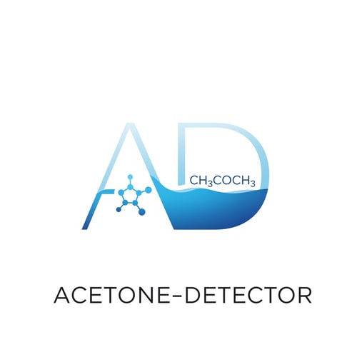 AI Design for a logo for my application called "acetone-detector" i want single letter or two max letter