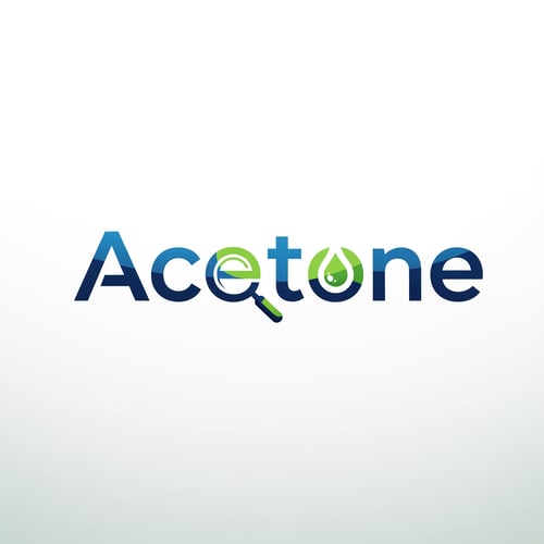 AI Design for a logo for my application called "acetone-detector" i want single workd logo for my android applicatioin