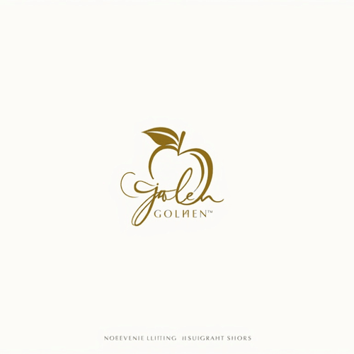 AI Design for "Create a calligraphic, elegant logo for a premium yoga and pilates boutique studio named 'Golden Apple.' The design should feature a stylized, flowing apple icon that symbolizes luxury, vitality and balance. Incorporate refined, calligraphic lines and simplicity in the apple icon and studio name lettering. Use a sophisticated color palette of white and gold to convey tranquility and sophistication. The calligraphic style should feel both modern and timeless, evoking a sense of awe and high-end branding. The logo should appeal to a discerning clientele seeking a premium yoga and pilates experience and elevate your studio's signage, marketing materials and merchandise. Aim for a minimalistic yet elegant design that stands out."