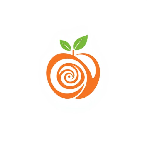 AI Design for "A stylized apple logo with the elements arranged in a Fibonacci spiral pattern. The apple shape should be composed of spiral curves that follow the Fibonacci sequence, with the leaf and stem also adhering to the Fibonacci proportions. The overall composition should have a harmonious, organic feel that showcases the natural mathematical beauty of the Fibonacci sequence. The color palette should be warm and earthy, highlighting the natural theme."