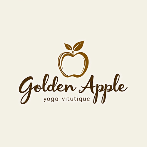 AI Design for "Create a calligraphic, elegant logo for a premium yoga and pilates boutique studio named 'Golden Apple.' The design should feature a stylized, flowing apple icon that symbolizes luxury, vitality and balance. Incorporate refined, calligraphic lines and simplicity in the apple icon and studio name lettering. Use a sophisticated color palette of white and gold to convey tranquility and sophistication. The calligraphic style should feel both modern and timeless, evoking a sense of awe and high-end branding. The logo should appeal to a discerning clientele seeking a premium yoga and pilates experience and elevate your studio's signage, marketing materials and merchandise. Aim for a minimalistic yet elegant design that stands out."