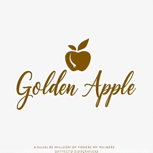 AI Design for "Create a calligraphic, elegant logo for a premium yoga and pilates boutique studio named 'Golden Apple.' The design should feature a stylized, flowing apple icon that symbolizes luxury, vitality and balance. Incorporate refined, calligraphic lines and simplicity in the apple icon and studio name lettering. Use a sophisticated color palette of white and gold to convey tranquility and sophistication. The calligraphic style should feel both modern and timeless, evoking a sense of awe and high-end branding. The logo should appeal to a discerning clientele seeking a premium yoga and pilates experience and elevate your studio's signage, marketing materials and merchandise. Aim for a minimalistic yet elegant design that stands out."