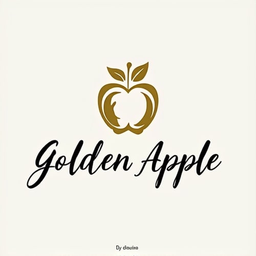 AI Design for "Create a calligraphic, elegant logo for a premium yoga and pilates boutique studio named 'Golden Apple.' The design should feature a stylized, flowing apple icon that symbolizes luxury, vitality and balance. Incorporate refined, calligraphic lines and simplicity in the apple icon and studio name lettering. Use a sophisticated color palette of white and gold to convey tranquility and sophistication. The calligraphic style should feel both modern and timeless, evoking a sense of awe and high-end branding. The logo should appeal to a discerning clientele seeking a premium yoga and pilates experience and elevate your studio's signage, marketing materials and merchandise. Aim for a minimalistic yet elegant design that stands out."