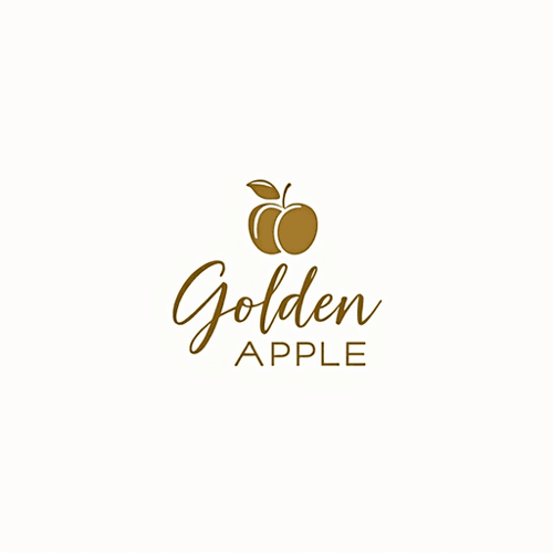 AI Design for "Create a calligraphic, elegant logo for a premium yoga and pilates boutique studio named 'Golden Apple.' The design should feature a stylized, flowing apple icon that symbolizes luxury, vitality and balance. Incorporate refined, calligraphic lines and simplicity in the apple icon and studio name lettering. Use a sophisticated color palette of white and gold to convey tranquility and sophistication. The calligraphic style should feel both modern and timeless, evoking a sense of awe and high-end branding. The logo should appeal to a discerning clientele seeking a premium yoga and pilates experience and elevate your studio's signage, marketing materials and merchandise. Aim for a minimalistic yet elegant design that stands out."