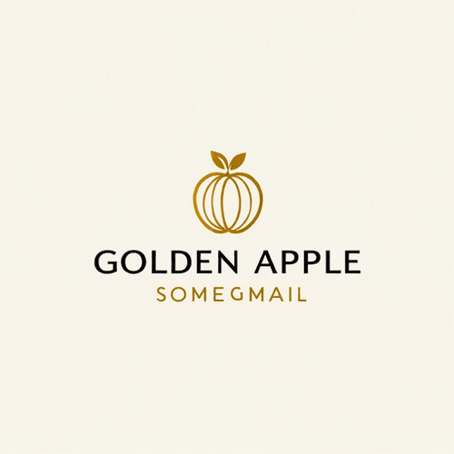 AI Design for "Create a luxurious and minimalistic logo for a yoga boutique studio named 'Golden Apple.' The design should feature a sleek, stylized apple that symbolizes luxury and vitality, incorporating elegant lines and simplicity. Use a refined color palette of white and gold to convey sophistication and tranquility. The logo should evoke a sense of awe and balance, suitable for high-end branding, signage, and marketing materials. Aim for a design that feels both modern and timeless, appealing to a clientele seeking a premium yoga/pilates experience."