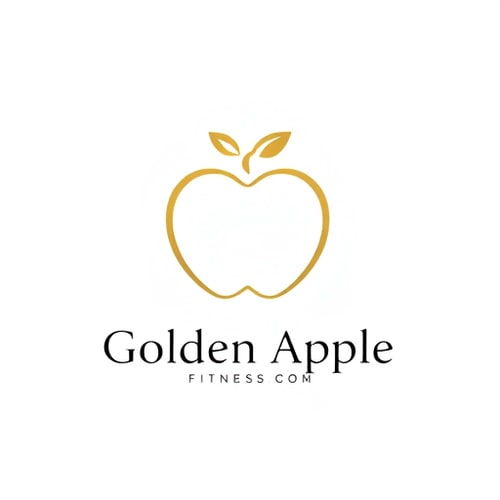 AI Design for "Create a luxurious and minimalistic logo featuring a golden apple to represent the brand name 'Golden Apple,' a high-end fitness and wellness brand. The apple should have a refined, elegant outline in rich gold to evoke a sense of premium quality and exclusivity. Design two variations: one with a white background and golden apple outline, representing a 'total white' class (yoga, pilates, barre), and another with a black background and golden apple outline, representing a 'full black' class (functional and weight training). Around the apple, add subtle, sophisticated details that suggest movement and energy, while maintaining a clean and uncluttered look. Include the brand name 'Golden Apple' in a sleek, modern sans-serif font beneath the logo, using black text for the white background version and white text for the black background version. The overall design should feel exclusive, inviting, and aligned with a luxurious fitness and wellness experience."